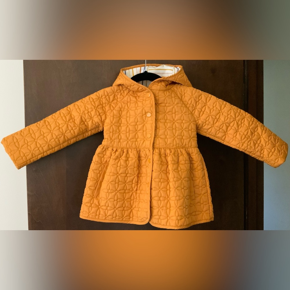 EUC Max Studio Kids Baby Girl Quilted Baby Doll Jacket Size 4T Pockets Snap B85